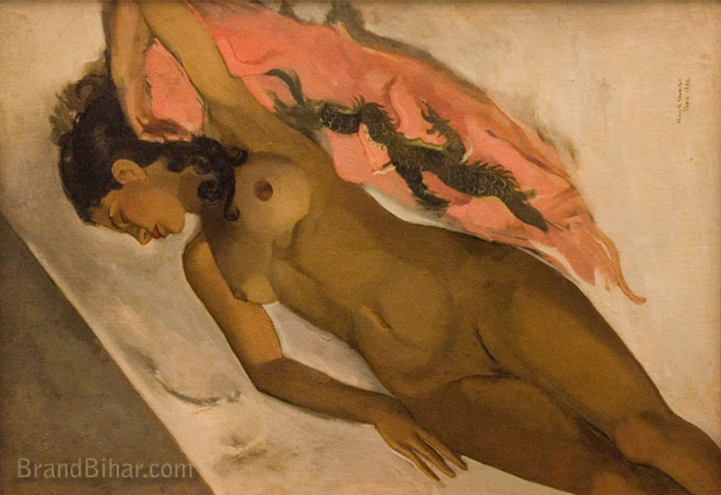 Amrita Sher-Gil Nude, Oil on canvas