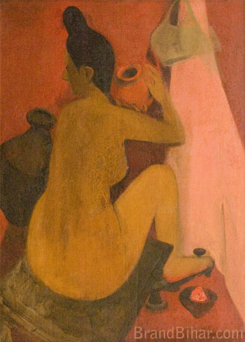 Amrita Sher-Gil Woman at Bath, Oil on canvas