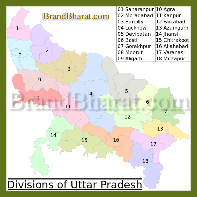 Uttar Pradesh divisions Map