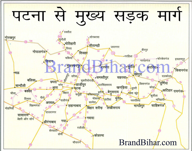 Road map of bihar