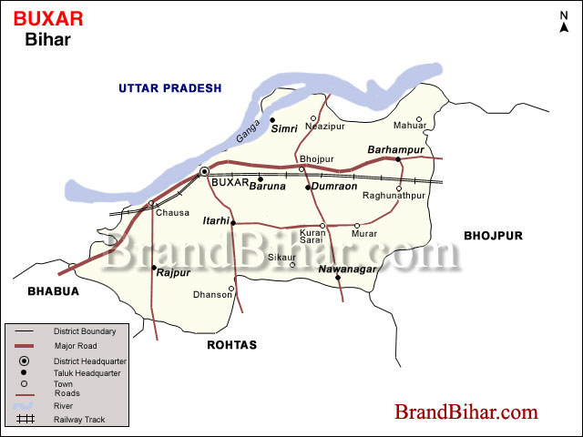 Buxar In India Map Buxar Map Of Buxar Bihar Buxar District Map