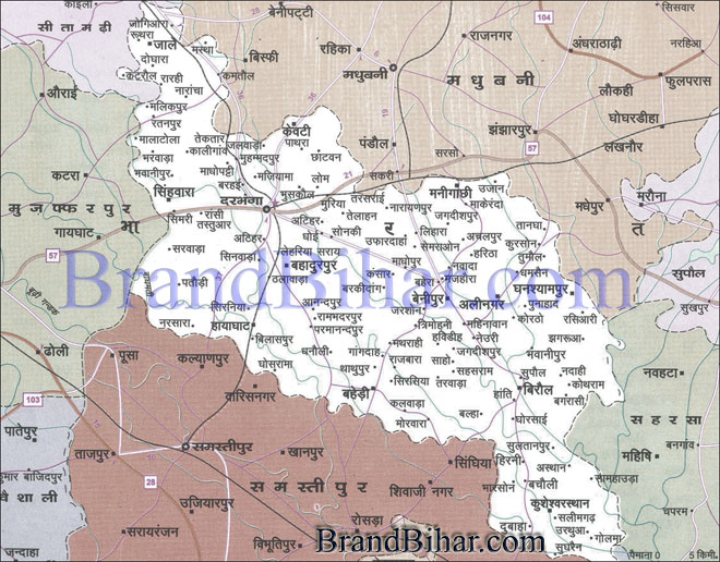Click on the Map of Darbhanga to see the largeView of Darbhanga Map