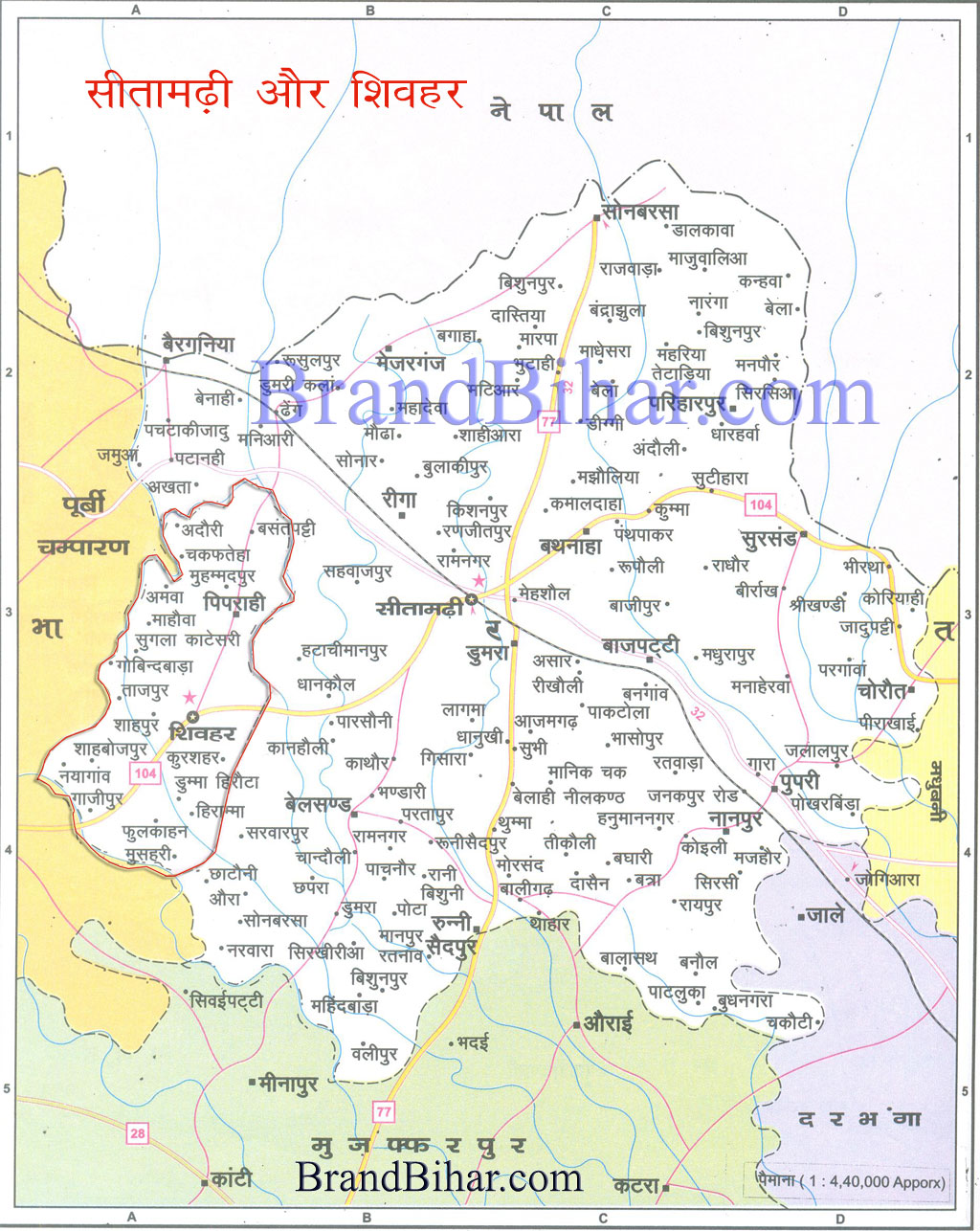 Map of sheohar
