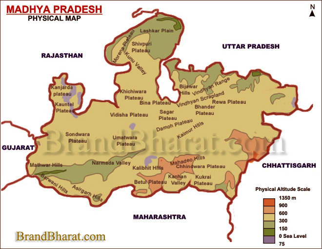 Physical Map Madhya Pradesh
