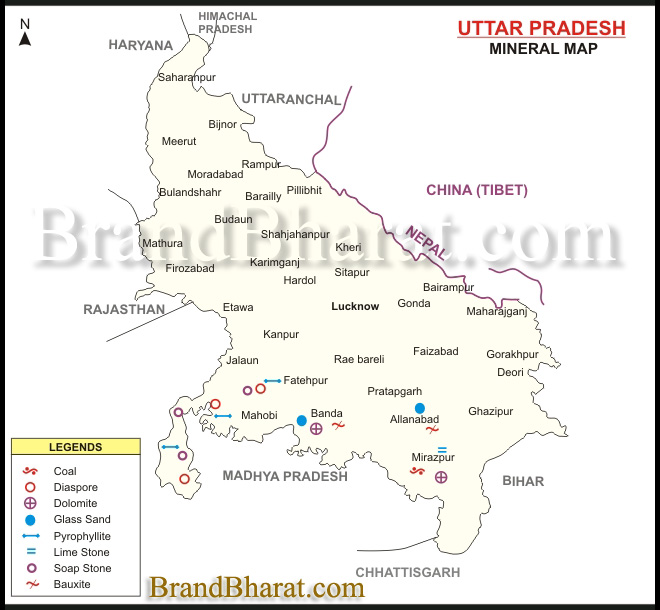 Uttar Pradesh Mineral Map