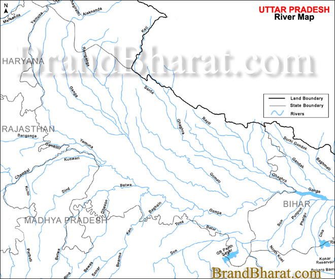 Uttar Pradesh River Map