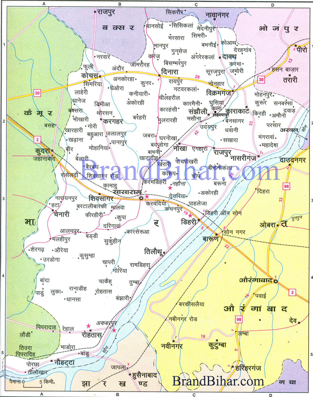 Map of rohtas